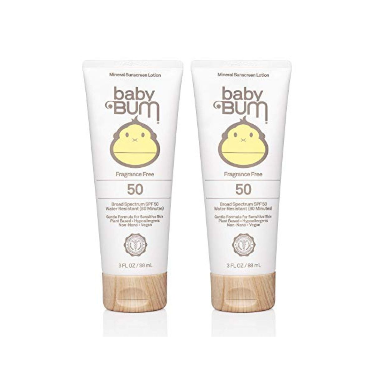 Baby Bum Mineral Sunscreen Lotion | SPF 50 | UVA, UVB Face and Body Protection | Fragrance Free Safe for Sensitive Skin | Travel Size | 3 Ounce | Pack of 2