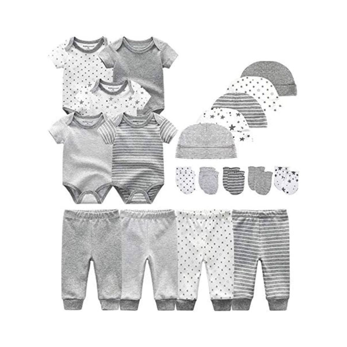Kiddiezoom Unisex Baby Layette Essentials Giftset Clothing Set 19-Piece For Newborn Baby