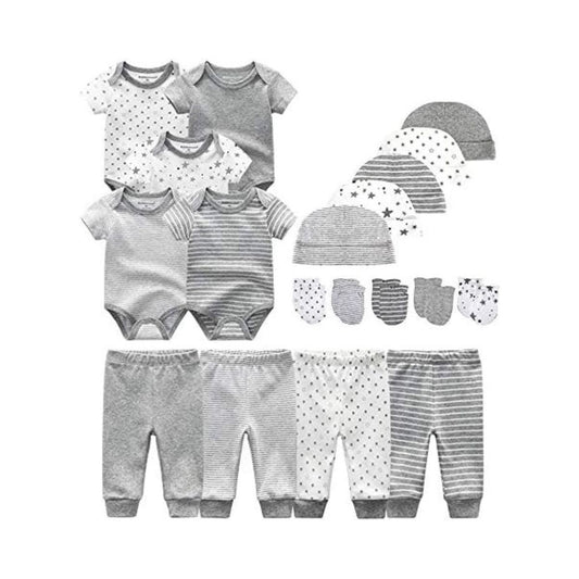Kiddiezoom Unisex Baby Layette Essentials Giftset Clothing Set 19-Piece For Newborn Baby
