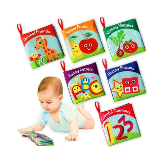 Cloth Books for Babies (Set of 6) - Premium Quality Soft Books for Babies. Touch and Feel Crinkle Paper. Cloth Books for Early Children's Development.