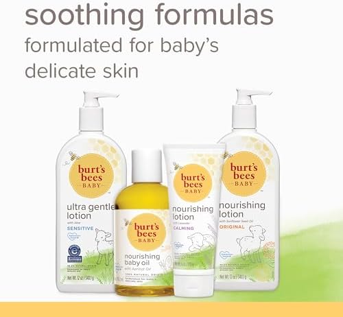Burt's Bees Baby Ultra Gentle Lotion with Aloe for Sensitive Skin, Pediatrician Tested, 99.0% Natural Origin, Pack of 3