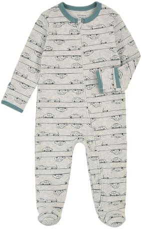 Aablexema Baby Footie Pajama with Mitten Cuffs, Double Zipper Infant Cotton clothes Sleeper Pjs, Footed Sleep Play