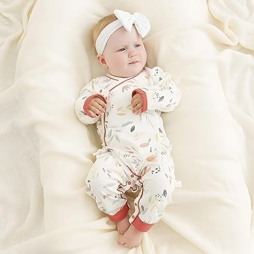 100% Organic Cotton 2-Piece Soft 0-6 Months Baby Romper Jumpsuits for Boys and Girls Unisex Long Sleeve