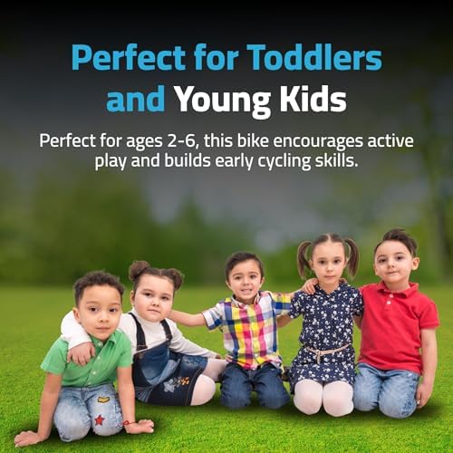 Epsilon Kids Balance Bike Toy for 2-6 Years Boys and Girls with Adjustable Handlebar and Seat, Early Learning No Push Pedal, No Braking Toy Bike, First Birthday Gifts for Kids