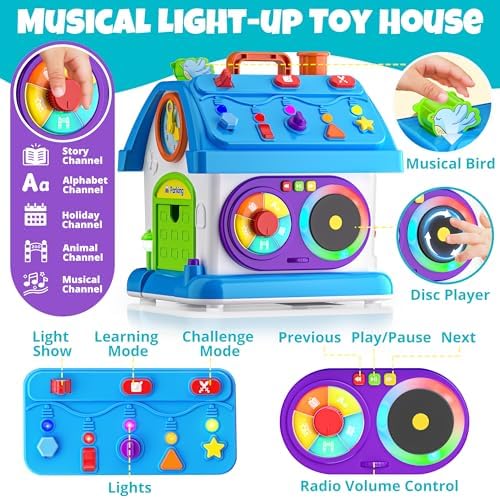 Toys for 1 Year Old Girl Boy Gifts, Baby Montessori Toys 12-18 Months, Toddler Educational Learning Toys for 1-2 Year Old, Baby Musical Toy House for One Year Old Boys Girls 1st Birthday Gift