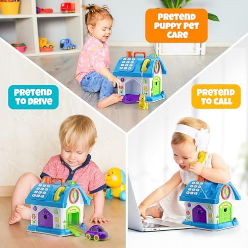 Toys for 1 Year Old Girl Boy Gifts, Baby Montessori Toys 12-18 Months, Toddler Educational Learning Toys for 1-2 Year Old, Baby Musical Toy House for One Year Old Boys Girls 1st Birthday Gift