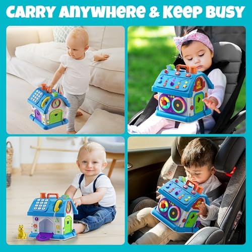 Toys for 1 Year Old Girl Boy Gifts, Baby Montessori Toys 12-18 Months, Toddler Educational Learning Toys for 1-2 Year Old, Baby Musical Toy House for One Year Old Boys Girls 1st Birthday Gift