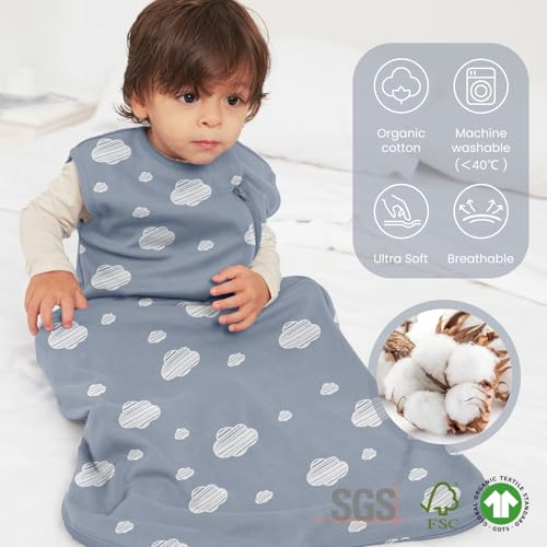 Unisex Sleeping Bag for Babies and Toddlers 0.5 Tog Sleep Sack 6-18 Months, Baby Sleep Sack, Newborn Sleep Sack, Wearable Blanket Baby,One Piece Sleeveless,Gifts for Baby