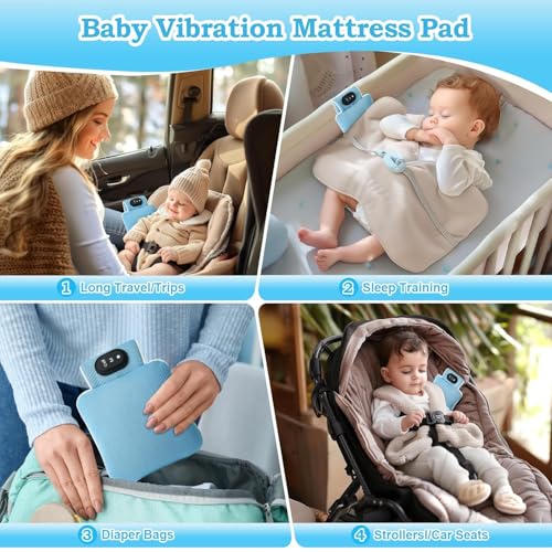 Baby Vibrating Sleep Soother, Baby Sleep Aid, Portable Baby Soothers for Sleep, 3 Adjustable Vibration Modes, 90 Min Timer, Baby Sleep Soother for Home & Travel, Use for Cribs & Strollers
